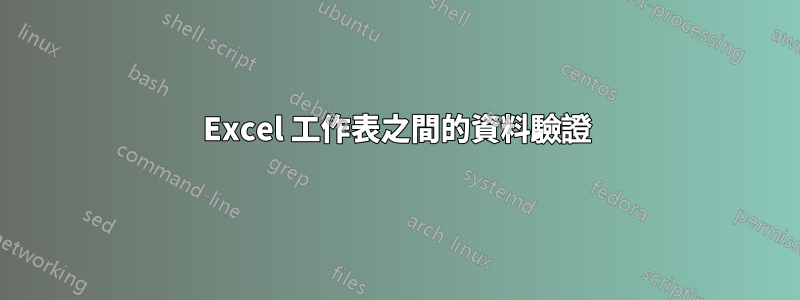 Excel 工作表之間的資料驗證