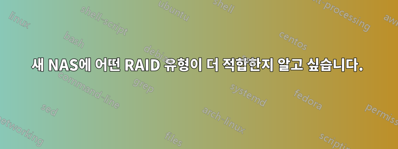 새 NAS에 어떤 RAID 유형이 더 적합한지 알고 싶습니다.