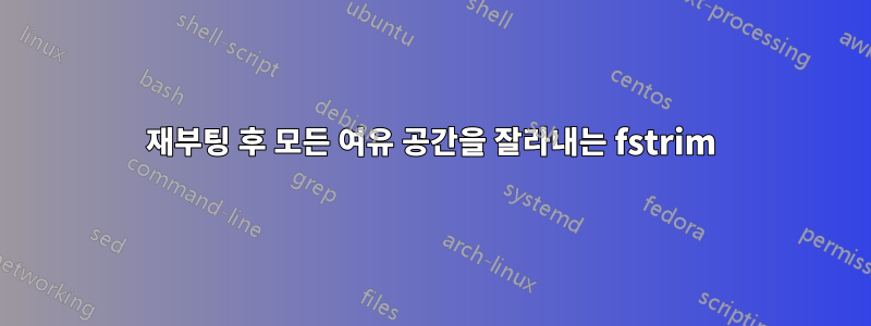 재부팅 후 모든 여유 공간을 잘라내는 fstrim