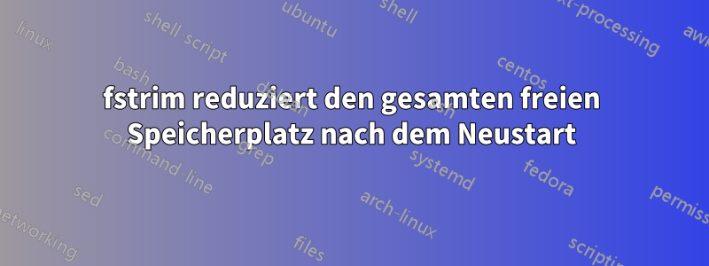 fstrim reduziert den gesamten freien Speicherplatz nach dem Neustart