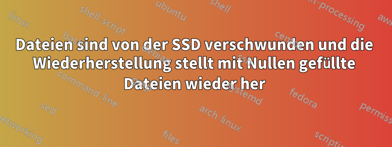 Dateien sind von der SSD verschwunden und die Wiederherstellung stellt mit Nullen gefüllte Dateien wieder her