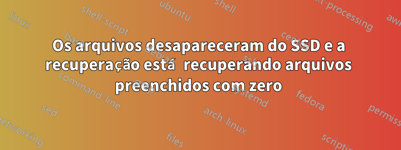 Os arquivos desapareceram do SSD e a recuperação está recuperando arquivos preenchidos com zero