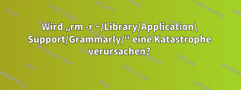 Wird „rm -r ~/Library/Application\ Support/Grammarly/“ eine Katastrophe verursachen?