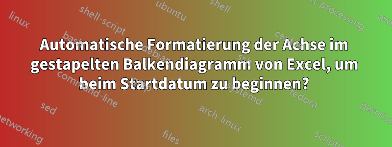 Automatische Formatierung der Achse im gestapelten Balkendiagramm von Excel, um beim Startdatum zu beginnen?