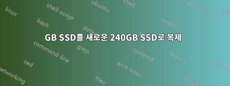 128GB SSD를 새로운 240GB SSD로 복제 