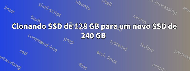 Clonando SSD de 128 GB para um novo SSD de 240 GB 