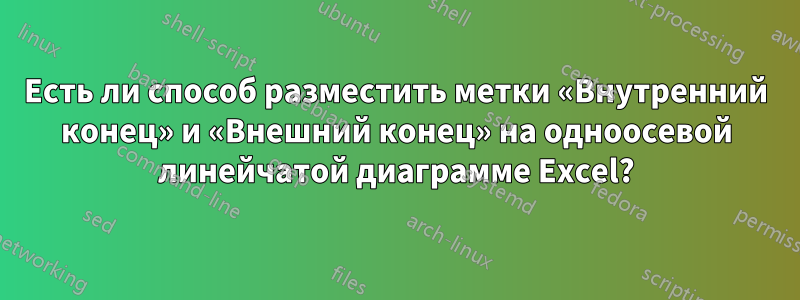 Есть ли способ разместить метки «Внутренний конец» и «Внешний конец» на одноосевой линейчатой ​​диаграмме Excel?