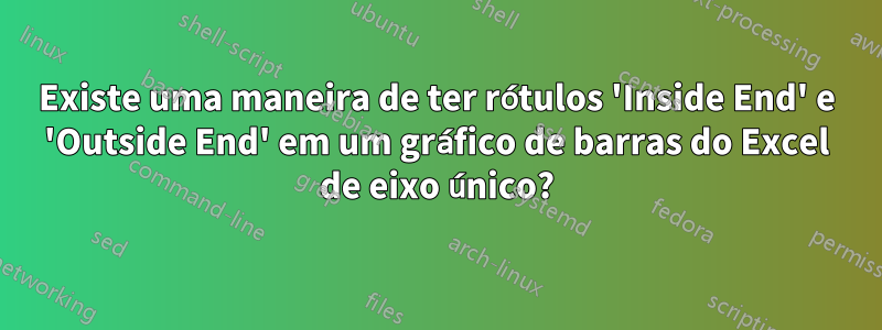 Existe uma maneira de ter rótulos 'Inside End' e 'Outside End' em um gráfico de barras do Excel de eixo único?