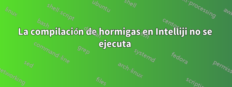 La compilación de hormigas en Intelliji no se ejecuta