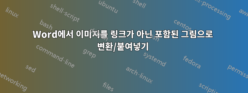 Word에서 이미지를 링크가 아닌 포함된 그림으로 변환/붙여넣기