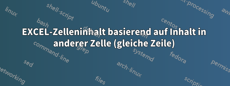 EXCEL-Zelleninhalt basierend auf Inhalt in anderer Zelle (gleiche Zeile)