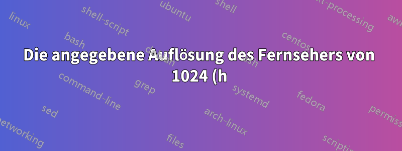 Die angegebene Auflösung des Fernsehers von 1024 (h) x 1080 (v) und das Seitenverhältnis (16:9) stimmen nicht überein