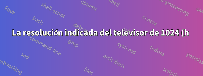 La resolución indicada del televisor de 1024 (h) x 1080 (v) y la relación de aspecto (16:9) no coinciden