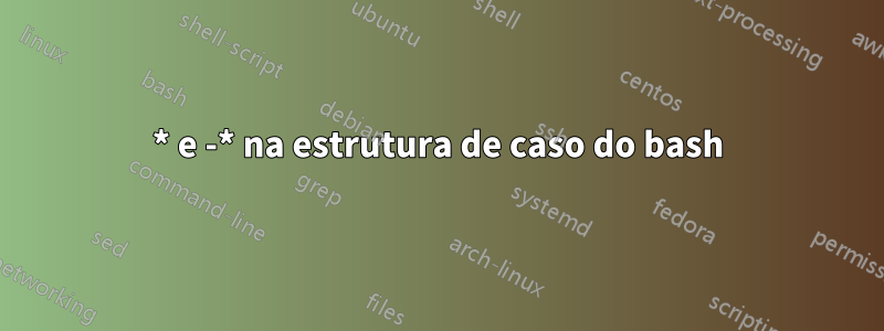 * e -* na estrutura de caso do bash