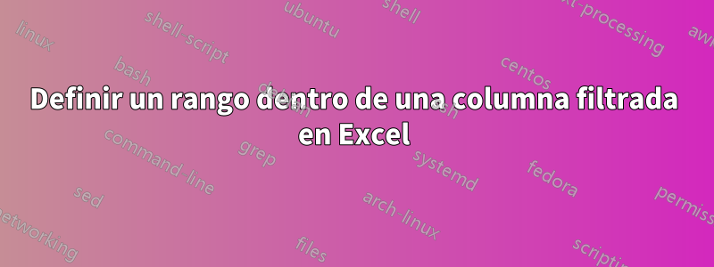 Definir un rango dentro de una columna filtrada en Excel