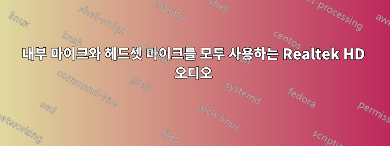 내부 마이크와 헤드셋 마이크를 모두 사용하는 Realtek HD 오디오