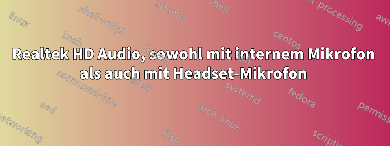 Realtek HD Audio, sowohl mit internem Mikrofon als auch mit Headset-Mikrofon