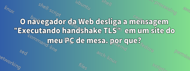 O navegador da Web desliga a mensagem "Executando handshake TLS" em um site do meu PC de mesa. por que?