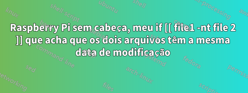 Raspberry Pi sem cabeça, meu if [[ file1 -nt file 2 ]] que acha que os dois arquivos têm a mesma data de modificação