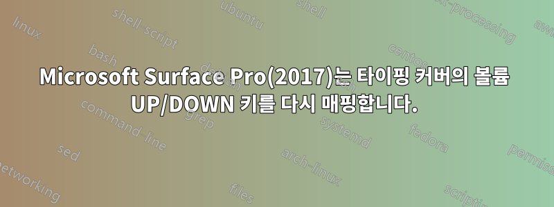 Microsoft Surface Pro(2017)는 타이핑 커버의 볼륨 UP/DOWN 키를 다시 매핑합니다.