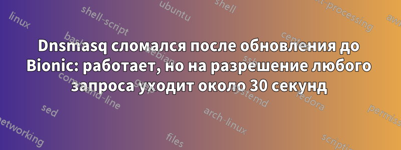 Dnsmasq сломался после обновления до Bionic: работает, но на разрешение любого запроса уходит около 30 секунд