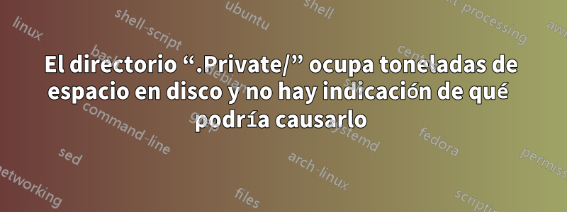 El directorio “.Private/” ocupa toneladas de espacio en disco y no hay indicación de qué podría causarlo