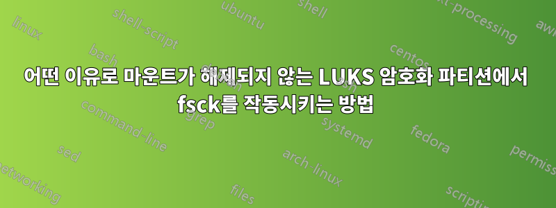 어떤 이유로 마운트가 해제되지 않는 LUKS 암호화 파티션에서 fsck를 작동시키는 방법