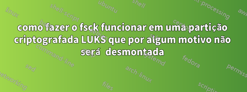 como fazer o fsck funcionar em uma partição criptografada LUKS que por algum motivo não será desmontada