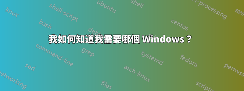 我如何知道我需要哪個 Windows？