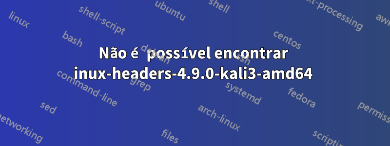 Não é possível encontrar inux-headers-4.9.0-kali3-amd64