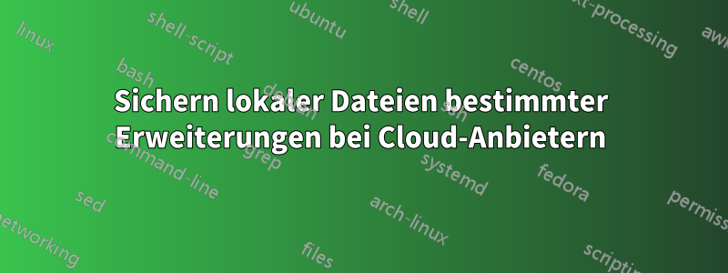 Sichern lokaler Dateien bestimmter Erweiterungen bei Cloud-Anbietern