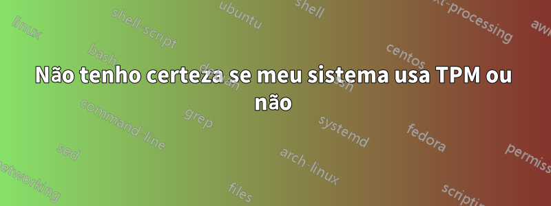 Não tenho certeza se meu sistema usa TPM ou não