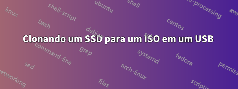 Clonando um SSD para um ISO em um USB