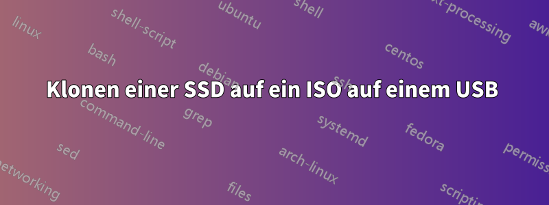 Klonen einer SSD auf ein ISO auf einem USB