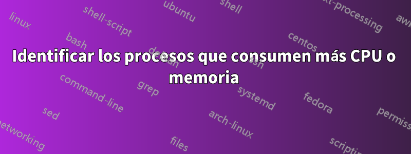 Identificar los procesos que consumen más CPU o memoria