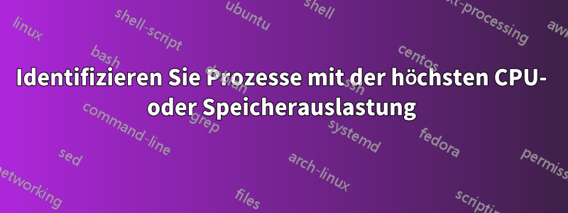 Identifizieren Sie Prozesse mit der höchsten CPU- oder Speicherauslastung