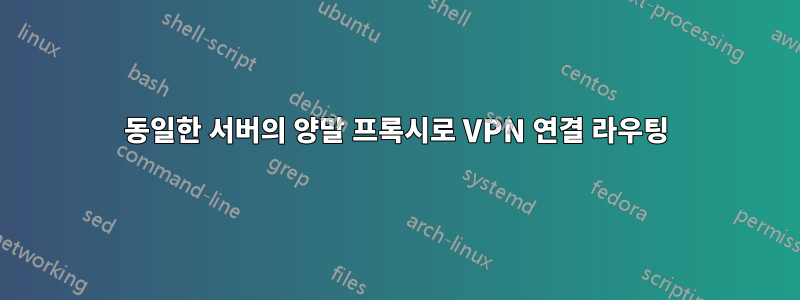 동일한 서버의 양말 프록시로 VPN 연결 라우팅