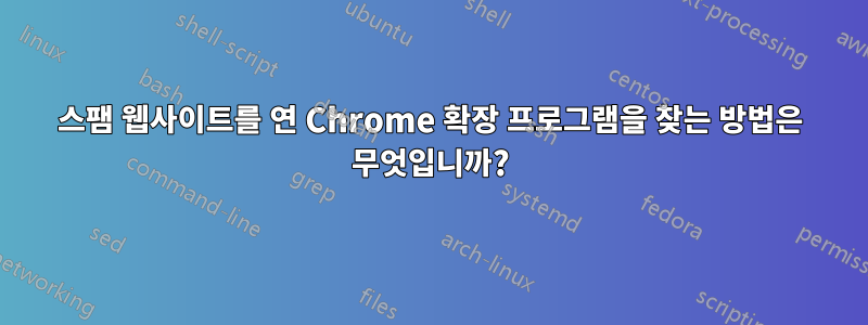 스팸 웹사이트를 연 Chrome 확장 프로그램을 찾는 방법은 무엇입니까?