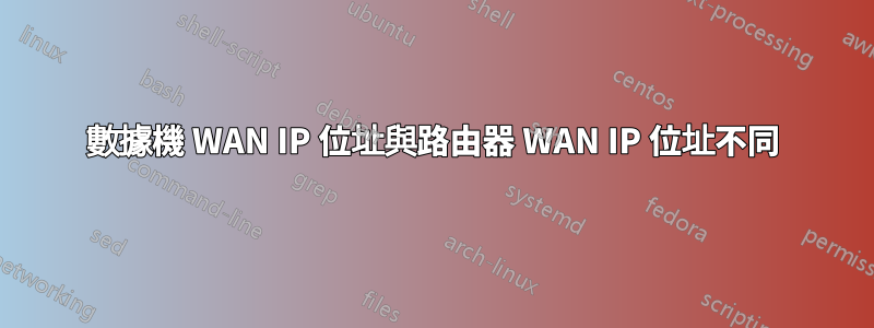 數據機 WAN IP 位址與路由器 WAN IP 位址不同