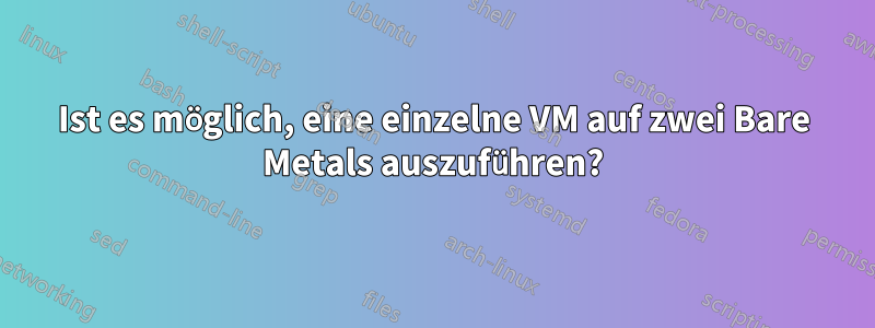 Ist es möglich, eine einzelne VM auf zwei Bare Metals auszuführen?