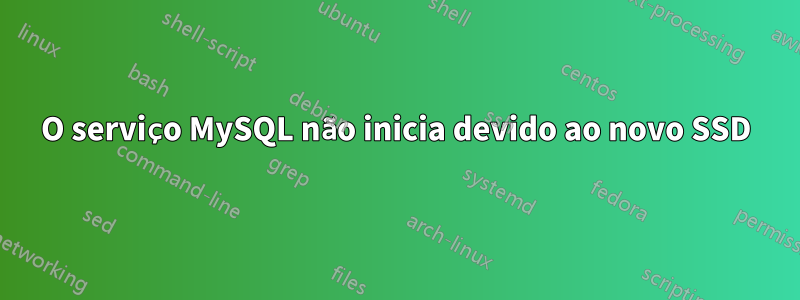 O serviço MySQL não inicia devido ao novo SSD