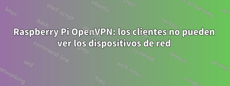 Raspberry Pi OpenVPN: los clientes no pueden ver los dispositivos de red