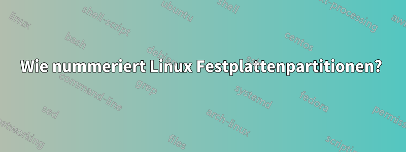 Wie nummeriert Linux Festplattenpartitionen?