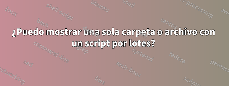 ¿Puedo mostrar una sola carpeta o archivo con un script por lotes?