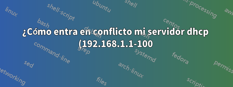 ¿Cómo entra en conflicto mi servidor dhcp (192.168.1.1-100) con el dhcp de los dormitorios que asigna IP dentro del rango (172.20.64.1-254)?