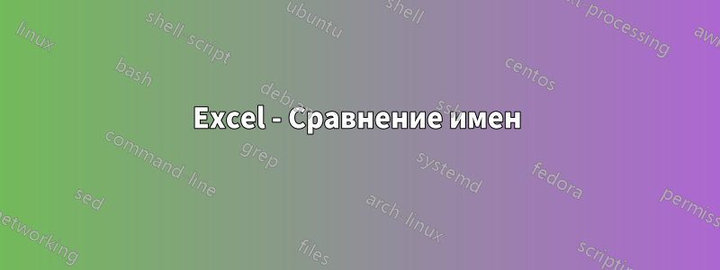 Excel - Сравнение имен