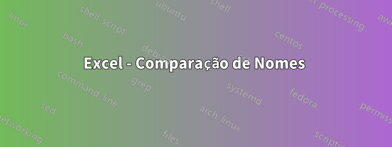 Excel - Comparação de Nomes