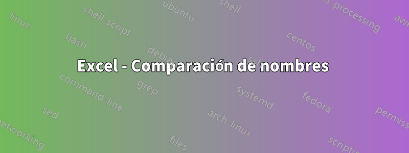 Excel - Comparación de nombres