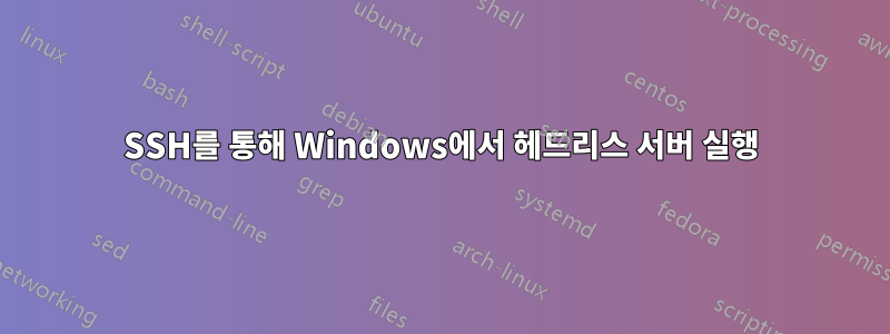 SSH를 통해 Windows에서 헤드리스 서버 실행