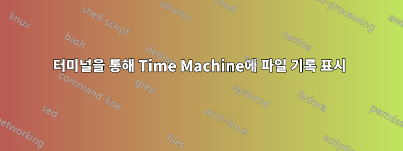 터미널을 통해 Time Machine에 파일 기록 표시